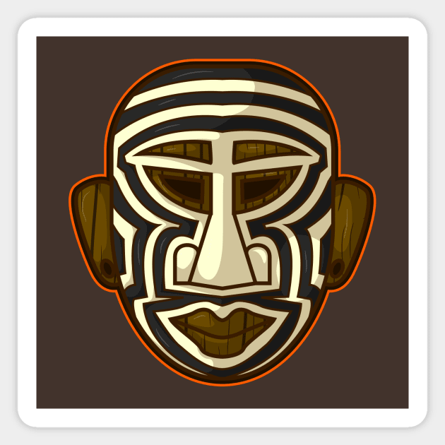 an ancient african mask aboriginal design of a man with zebra patterns Sticker by Drumsartco